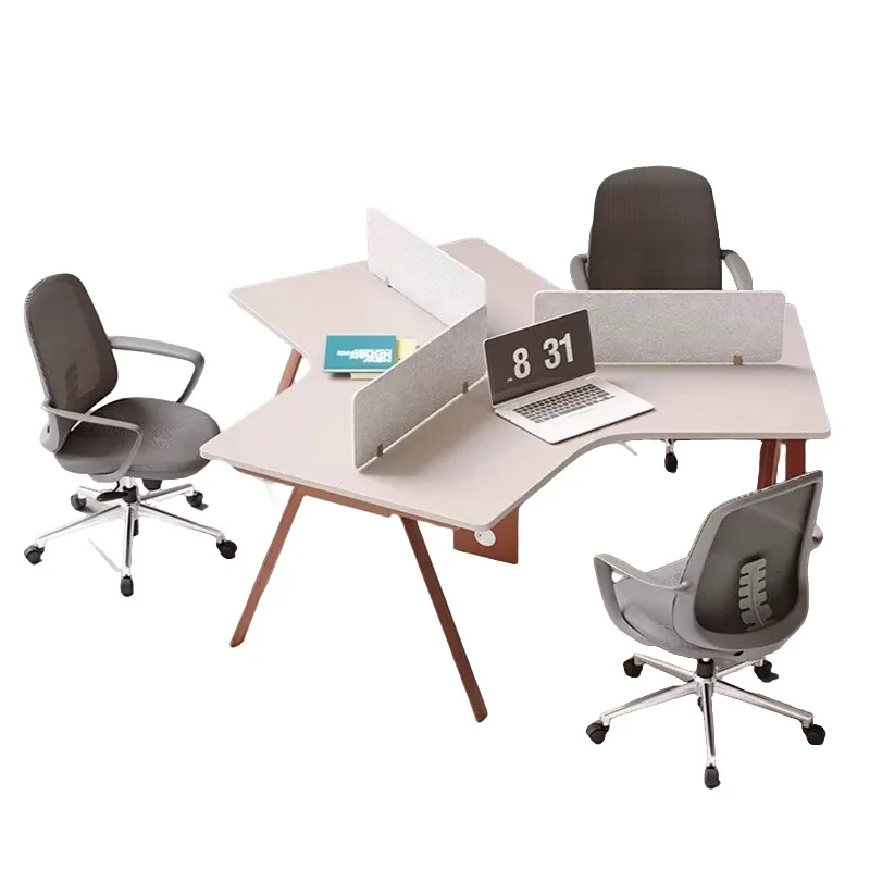 YJQ staff office desk and chair combination modern simple special-shaped three-person desk office furniture
YJQ staff office desk and chair combination modern simple special-shaped three-person desk office furniture