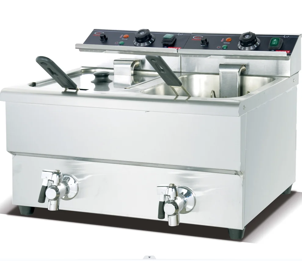 CE Approved Commercial Best Equipment 2 Cans 2 Baskets Electric Fryer DF-12L-2
CE Approved Commercial Best Equipment 2 Cans 2 Baskets Electric Fryer DF-12L-2