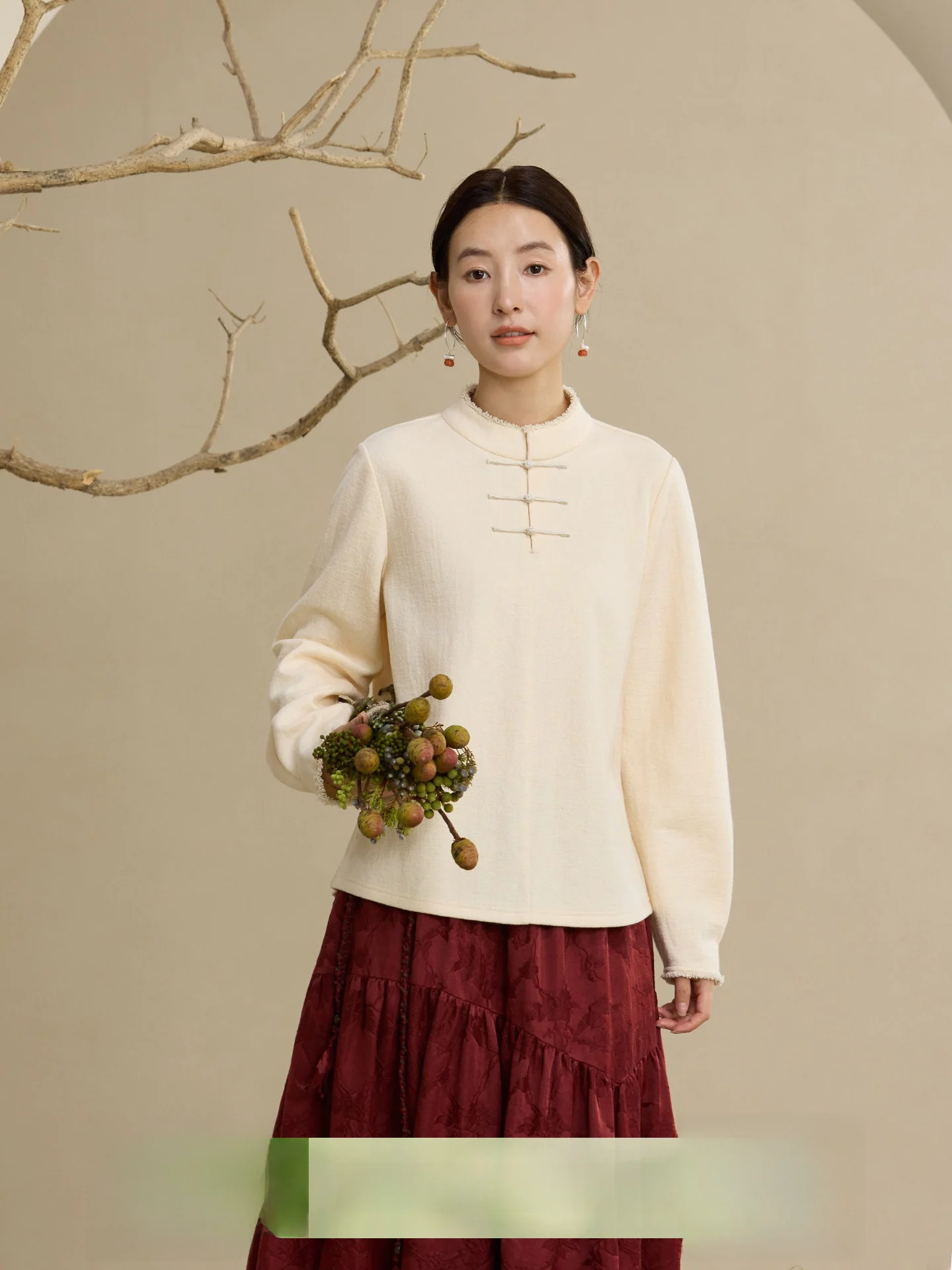 Charming awl Collar Wool Blend irt for Women Original Chinese Sle Gentle Lace Long Sve Base Layer Top by XiangJiang
Charming awl Collar Wool Blend irt for Women Original Chinese Sle Gentle Lace Long Sve Base Layer Top by XiangJiang