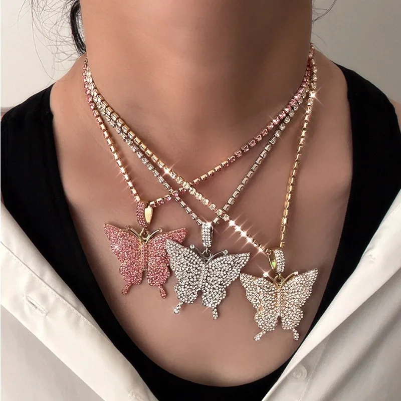 New Crystal Butterfly Pendant Necklace Women's Fashion 2023 Luxury Designer Hip-Hop Link Chain Choker Necklace Party Jewelry
New Crystal Butterfly Pendant Necklace Women's Fashion 2023 Luxury Designer Hip-Hop Link Chain Choker Necklace Party Jewelry