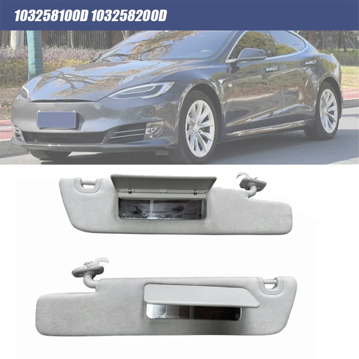 1Pair Car Sun Visor with Mirror Sunshade 103258100D 103258200D for Tesla Model S Y 2012-2020 Shade Sunvisor Assembly
1Pair Car Sun Visor with Mirror Sunshade 103258100D 103258200D for Tesla Model S Y 2012-2020 Shade Sunvisor Assembly