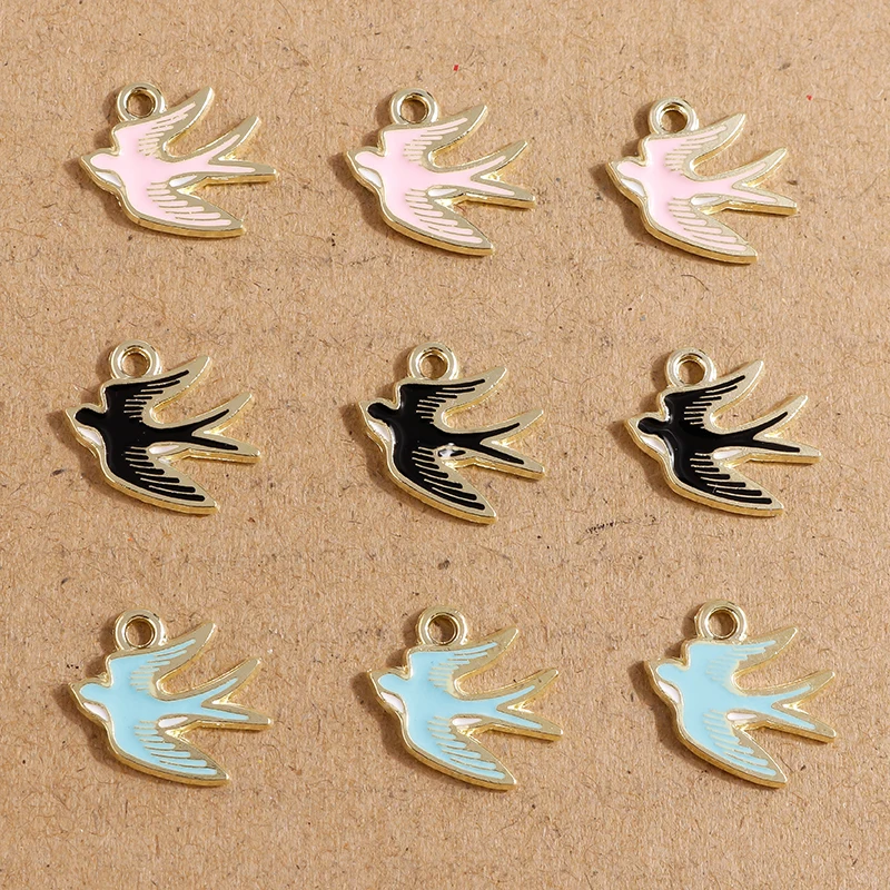 10pcs 16*13mm Cute Enamel Swallow Charms Pendant for Jewelry Making Necklace Earrings Bracelet DIY Handmade Accessories
10pcs 16*13mm Cute Enamel Swallow Charms Pendant for Jewelry Making Necklace Earrings Bracelet DIY Handmade Accessories