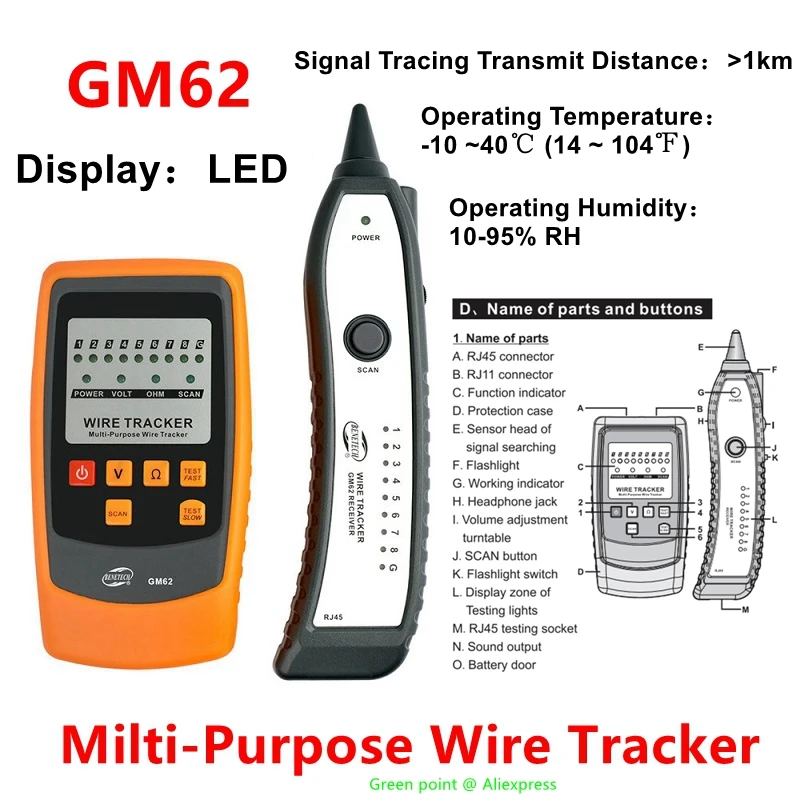 5PCS Purpose Wire Tracker GM62 Detection Of Line Voltage Short Circuit Check With Flashlight Network Cable Testing Instrument
5PCS Purpose Wire Tracker GM62 Detection Of Line Voltage Short Circuit Check With Flashlight Network Cable Testing Instrument