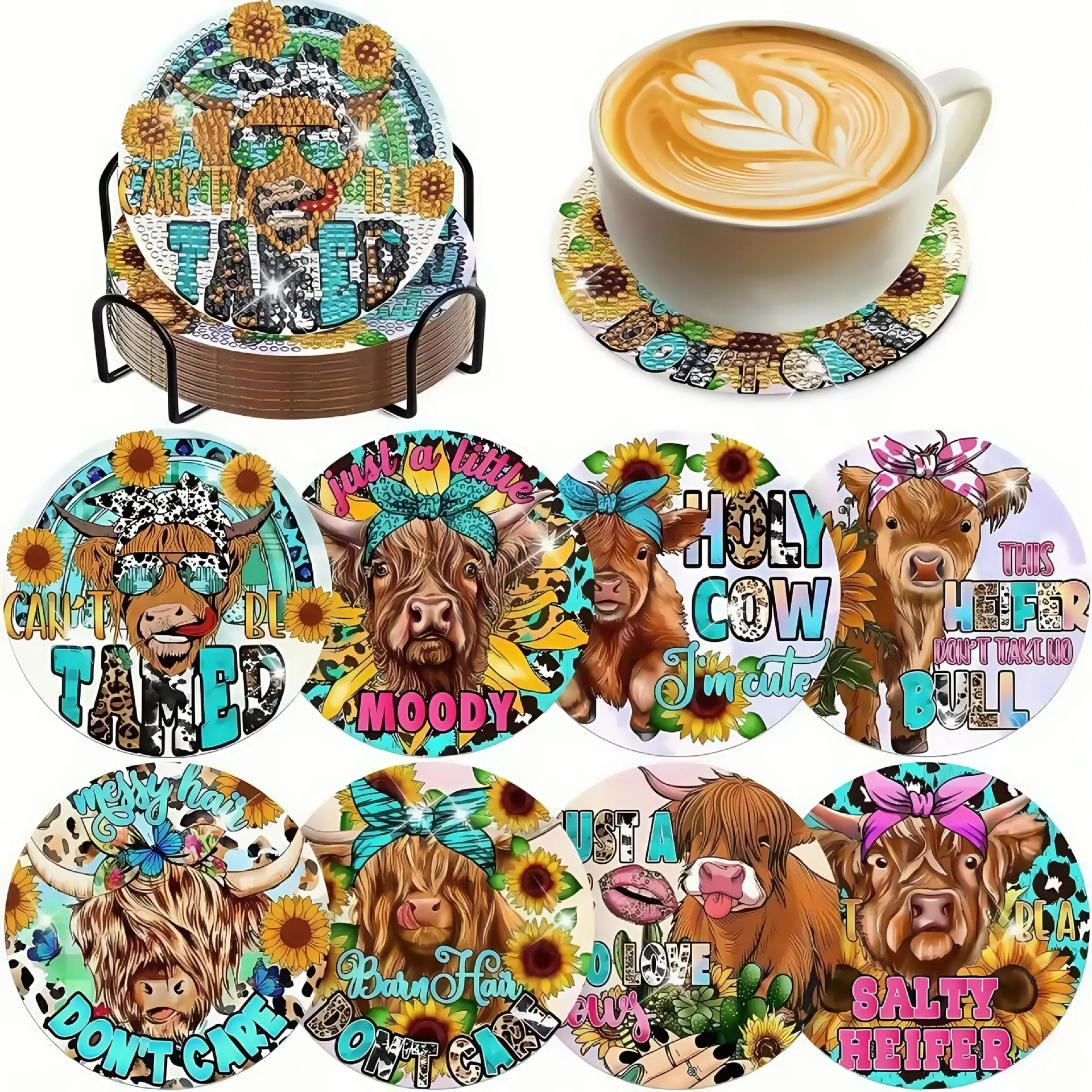 Set of 8 diamond painting coasters with animal pattern coasters (with stand) — DIY diamond art craft kit for home decoration
Set of 8 diamond painting coasters with animal pattern coasters (with stand) — DIY diamond art craft kit for home decoration