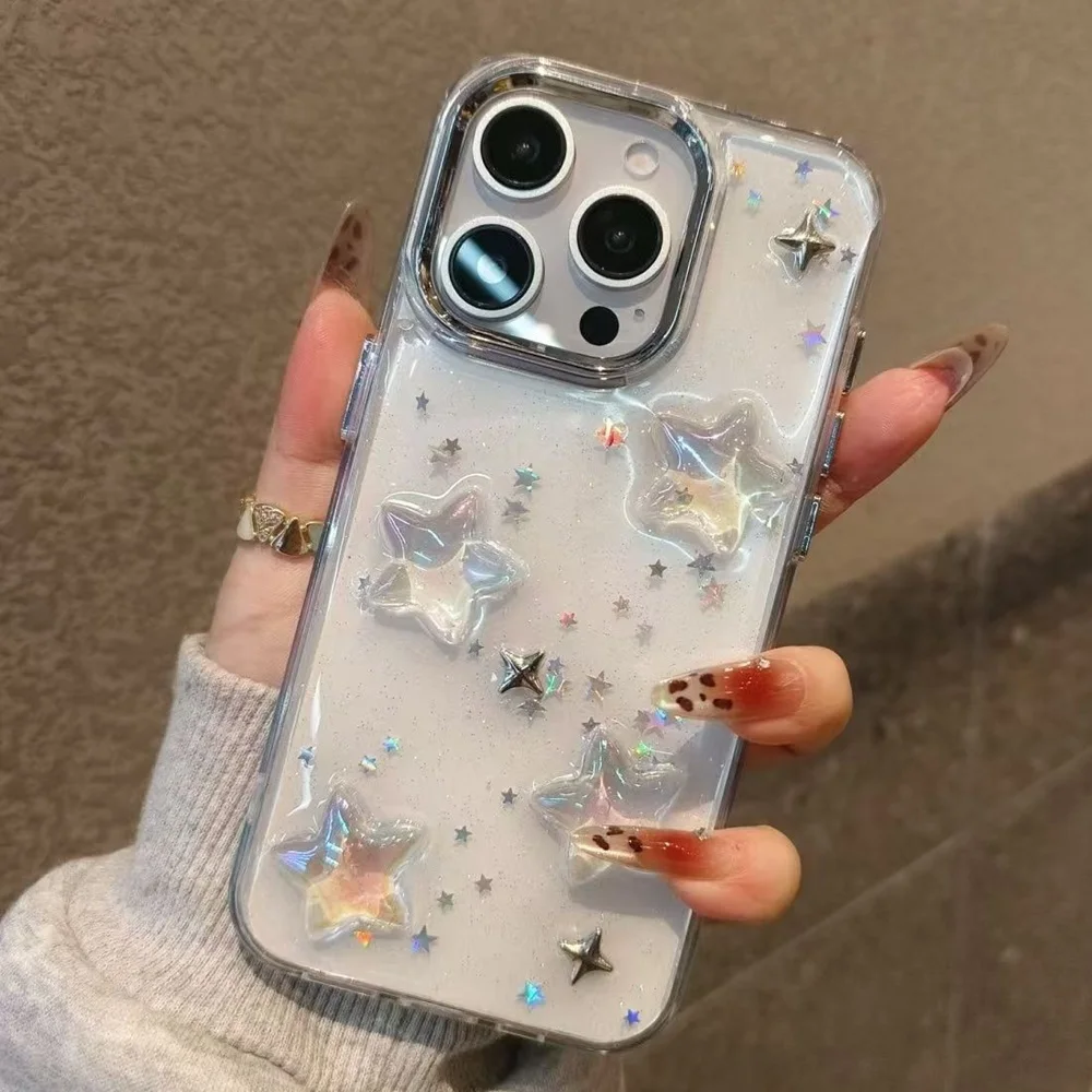 Luxury 3D Star Bling Glitter Shockproof Phone Case For iPhone 17 16 15 14 13 12 11 Pro Max Plus Transparent Bumper Cases Cover
Luxury 3D Star Bling Glitter Shockproof Phone Case For iPhone 17 16 15 14 13 12 11 Pro Max Plus Transparent Bumper Cases Cover