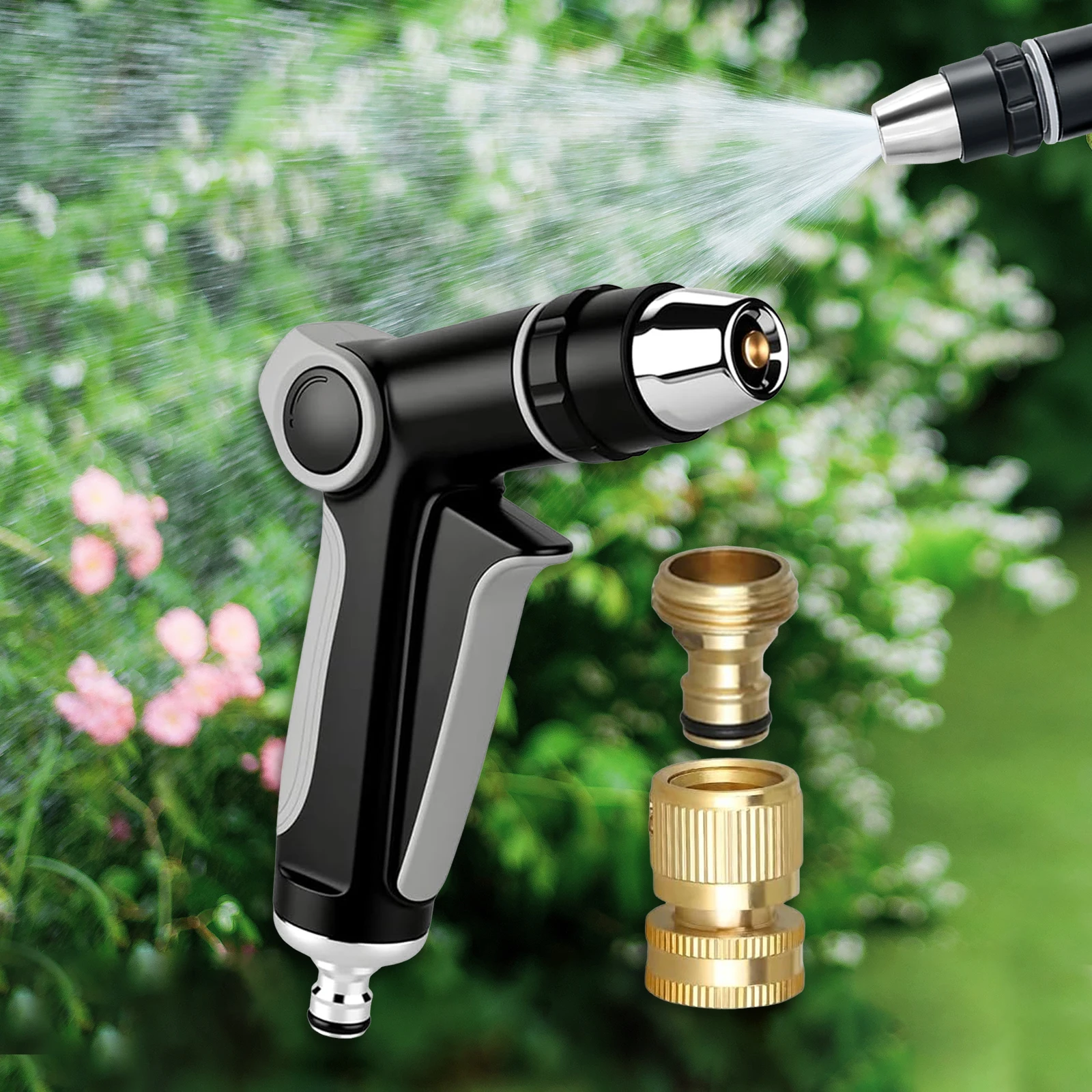 Metal Garden Hose Nozzle with Connector High Pressures Hand Sprayer with Three Spray Modes for Watering Plants Washing
Metal Garden Hose Nozzle with Connector High Pressures Hand Sprayer with Three Spray Modes for Watering Plants Washing