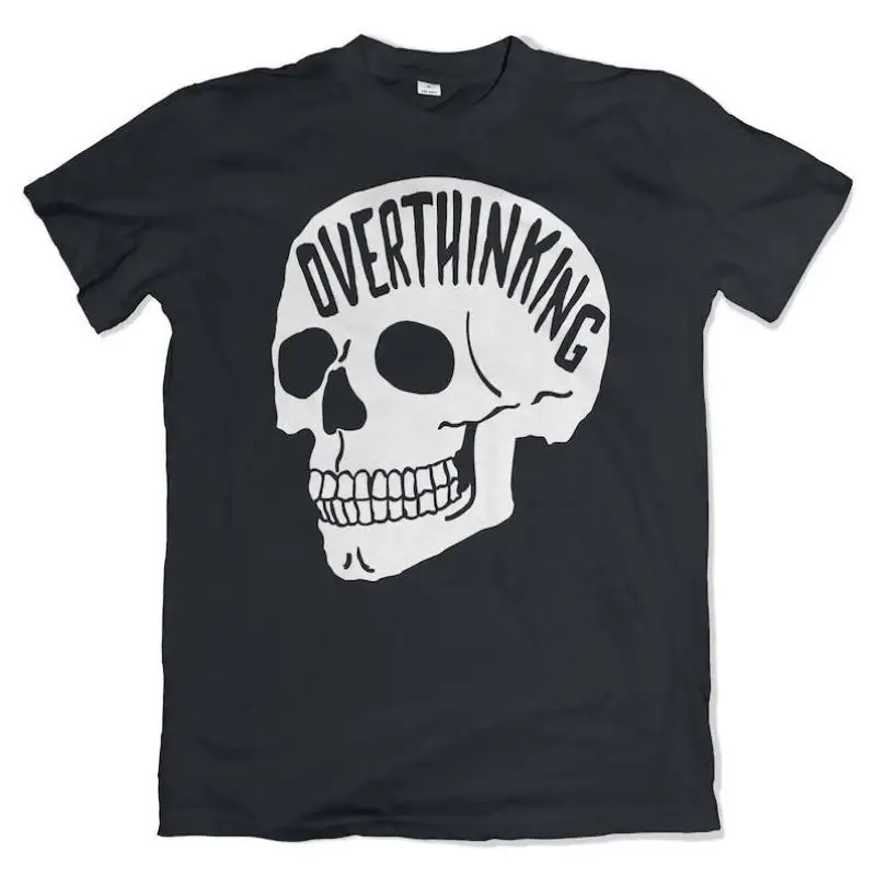 Funny "Overthinking" Skeleton Head Print T-shirt Women Casual Crew Neck Short Sleeve Top Humorous Mental Health Tee
Funny "Overthinking" Skeleton Head Print T-shirt Women Casual Crew Neck Short Sleeve Top Humorous Mental Health Tee