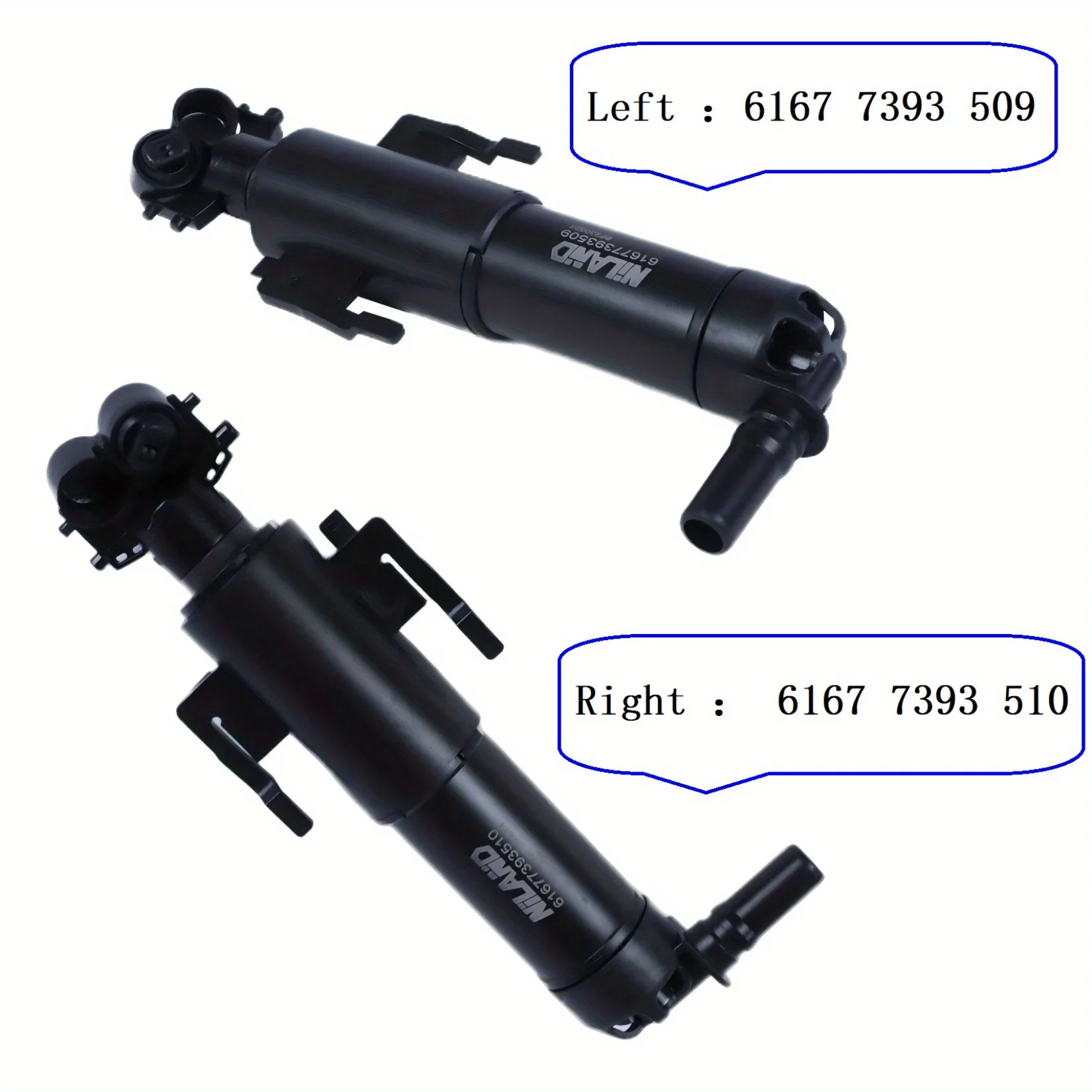 L+R Headlight Washer Nozzle Jet for BMW G31 Touring G32 GT G30 518d 520i 525d 530d 530eX 540d 540iX 2016-2020, 61677393509+510
L+R Headlight Washer Nozzle Jet for BMW G31 Touring G32 GT G30 518d 520i 525d 530d 530eX 540d 540iX 2016-2020, 61677393509+510