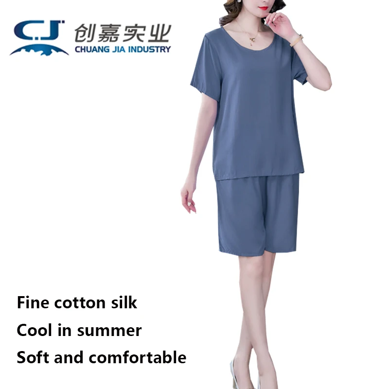 Summer Cotton Silk Ladies Set Red Short-sleeved T-shirt and Short-sleeved 2-piece Casual Home Wear Soft, Delicate Cool pajamas
Summer Cotton Silk Ladies Set Red Short-sleeved T-shirt and Short-sleeved 2-piece Casual Home Wear Soft, Delicate Cool pajamas