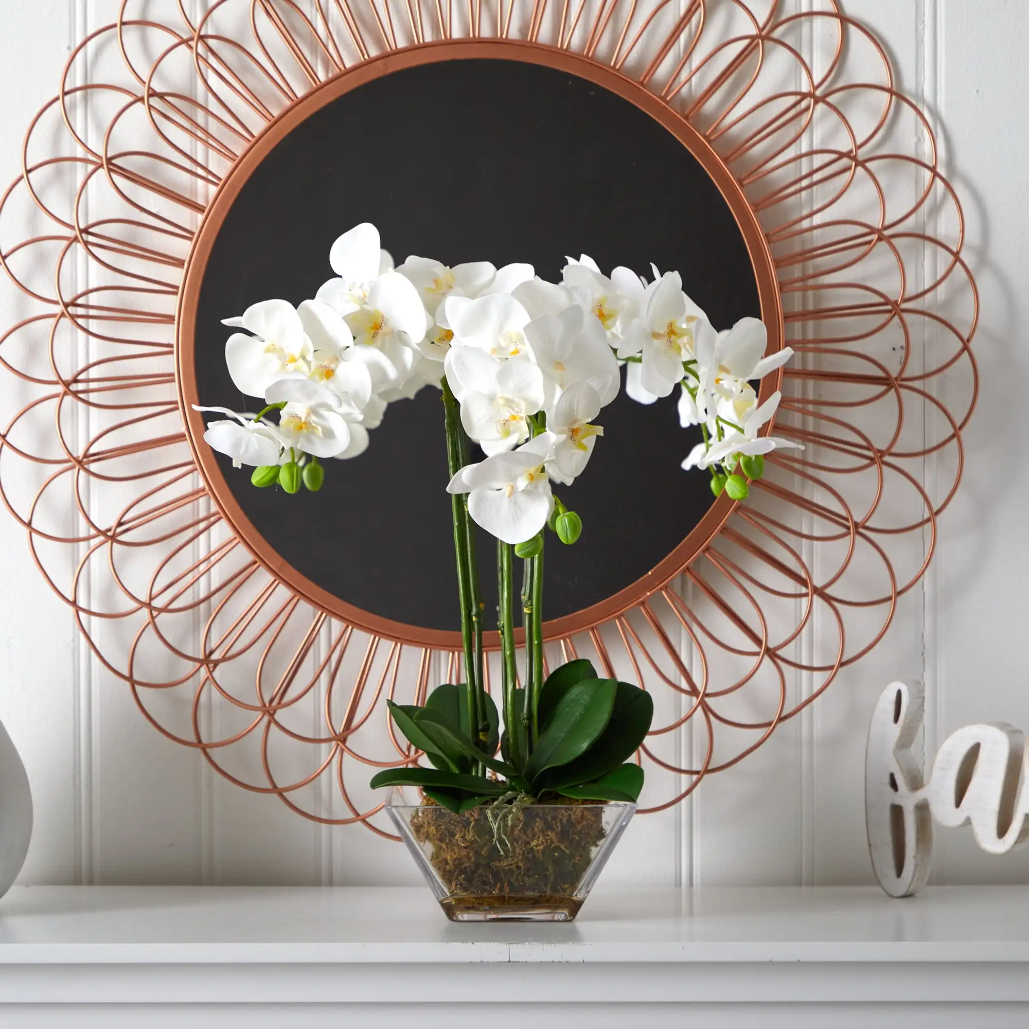 Nearly Natural Blanco Triple Phalaenopsis Orquídea Flores Artificiales en Florero de Vidrio
Nearly Natural Blanco Triple Phalaenopsis Orquídea Flores Artificiales en Florero de Vidrio