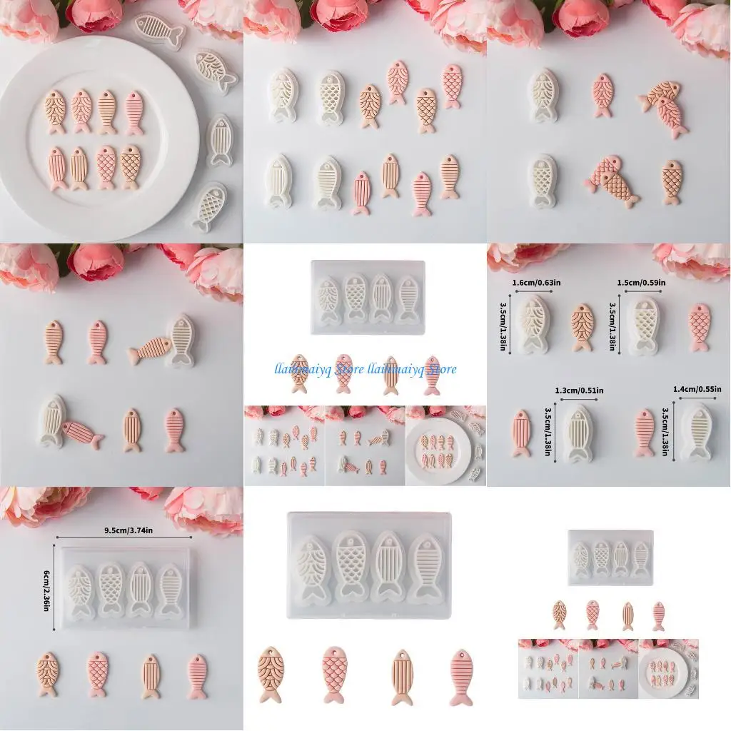 573B Pack Of 4 Plastic Fish Earring Molds For Polymer Clay Jewelry Crafting Kid Friendly Handmade Accessories
573B Pack Of 4 Plastic Fish Earring Molds For Polymer Clay Jewelry Crafting Kid Friendly Handmade Accessories