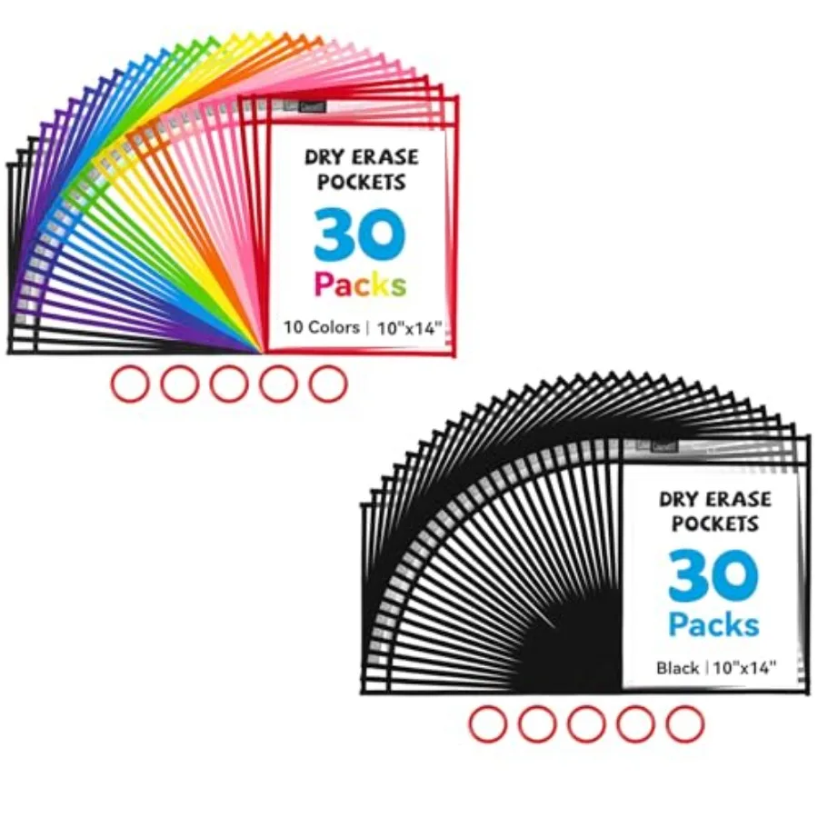 Dry Erase Pockets 60 Pack with Rings, Reusable Sleeves Shop Job Ticket Holders Sheet Protectors, Teacher Supplies Must Have for
Dry Erase Pockets 60 Pack with Rings, Reusable Sleeves Shop Job Ticket Holders Sheet Protectors, Teacher Supplies Must Have for