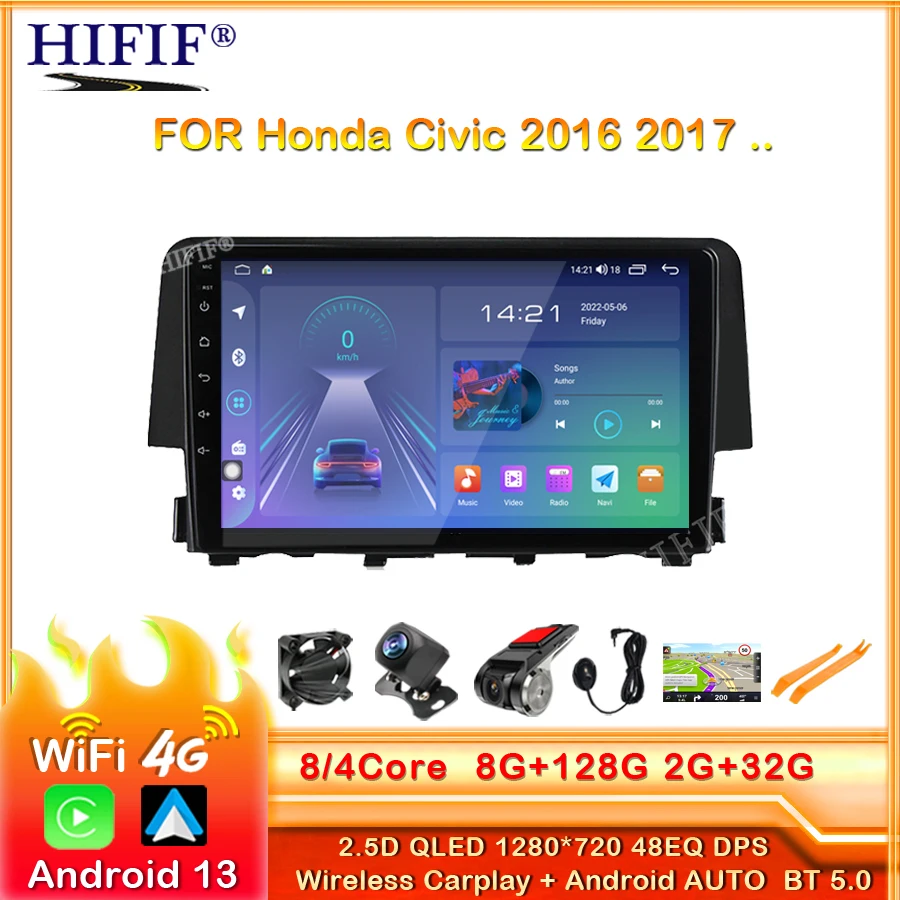 Автомобильный мультимедийный радиоплеер на Android 13 IPS DSP для Honda Civic 2016 2017 4G LTE Carplay wheel с управлением GPS
Автомобильный мультимедийный радиоплеер на Android 13 IPS DSP для Honda Civic 2016 2017 4G LTE Carplay wheel с управлением GPS