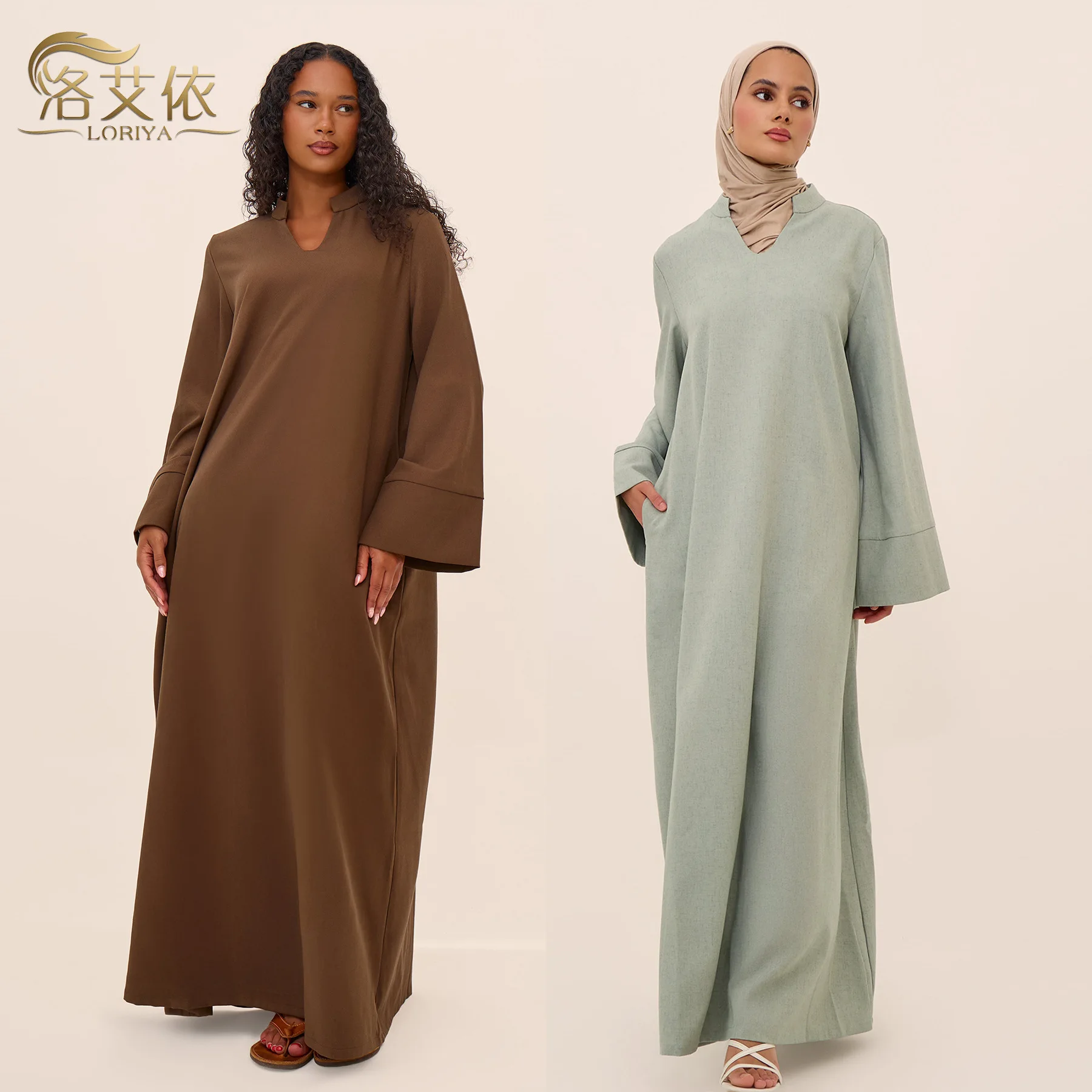 European American Middle East Women's Solid Color Loose Simple Basic Daily Long Sleeve Abaya Female Dubai Style Clothes Jalabiya
European American Middle East Women's Solid Color Loose Simple Basic Daily Long Sleeve Abaya Female Dubai Style Clothes Jalabiya