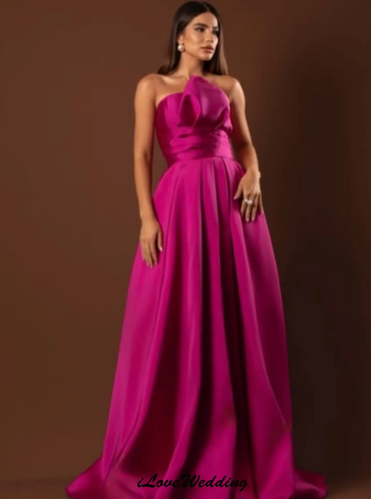 Long Prom Dress 2025 Elegant Rose Pink Wedding Party Dress For Woman Satin Strapless Ruched Evening Dress A-Line Gala Customized
Long Prom Dress 2025 Elegant Rose Pink Wedding Party Dress For Woman Satin Strapless Ruched Evening Dress A-Line Gala Customized