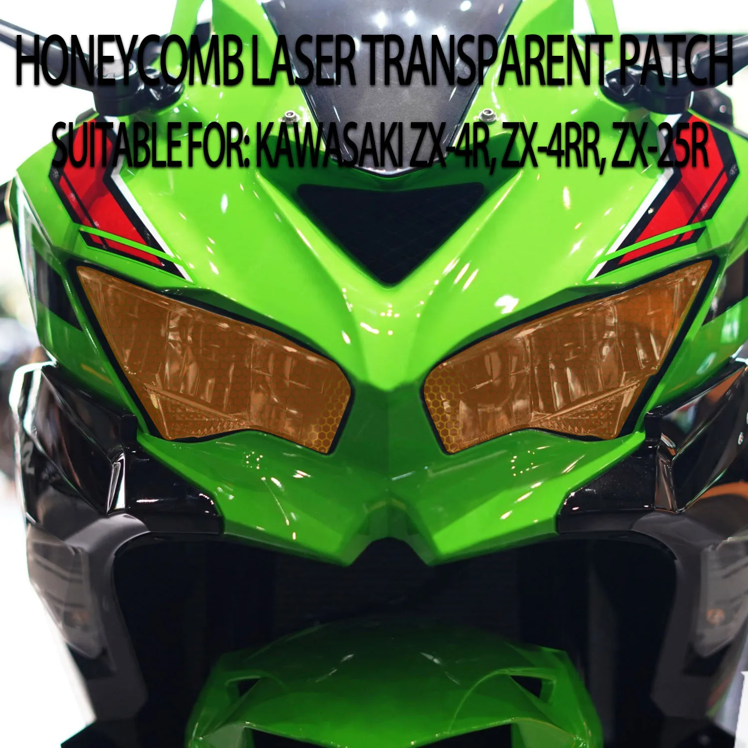 It is suitable for Kawasaki ZX-4R, ZX-4RR, ZX-25R headlight decorative honeycomb laser lamp protector 
It is suitable for Kawasaki ZX-4R, ZX-4RR, ZX-25R headlight decorative honeycomb laser lamp protector