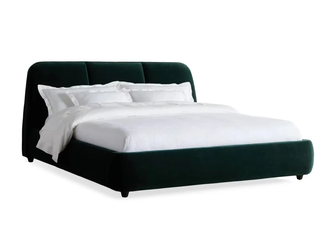 King bed luxury bedroom furniture king bed black green fabric beautifully decorated
King bed luxury bedroom furniture king bed black green fabric beautifully decorated