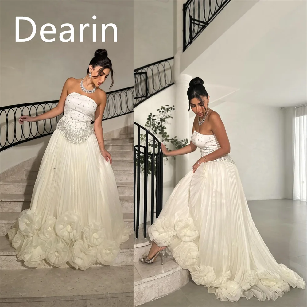 Customized Formal Gown Evening Prom Dress Dearin Strapless A-line Floor Length Skirts 3D Rose Flower Bespoke Occasion Dresses Wo
Customized Formal Gown Evening Prom Dress Dearin Strapless A-line Floor Length Skirts 3D Rose Flower Bespoke Occasion Dresses Wo