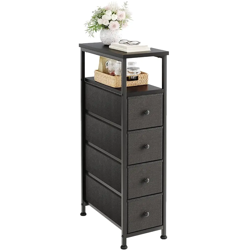 Narrow Dresser Storage Tower, Skinny Cabinet, Slim Chest Of 4 Fabric Drawers, Wood Top For Small Spaces, Closet Nightstand, End
Narrow Dresser Storage Tower, Skinny Cabinet, Slim Chest Of 4 Fabric Drawers, Wood Top For Small Spaces, Closet Nightstand, End