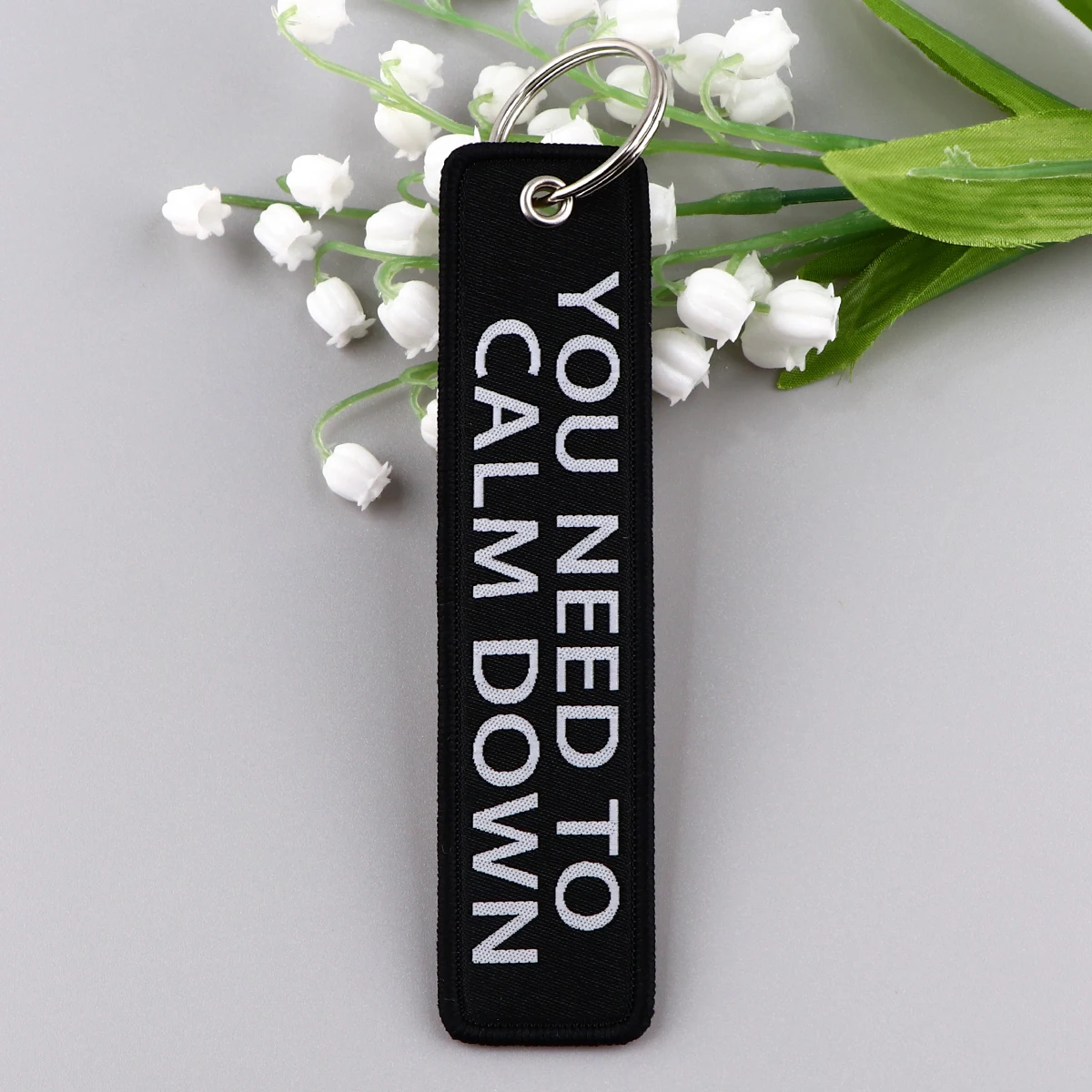 1PCS You Need To Calm Down Embroidery Key Fobs Holder Key Ring Keychain for Motorcycles Cars Pendant Fashion Accessories
1PCS You Need To Calm Down Embroidery Key Fobs Holder Key Ring Keychain for Motorcycles Cars Pendant Fashion Accessories