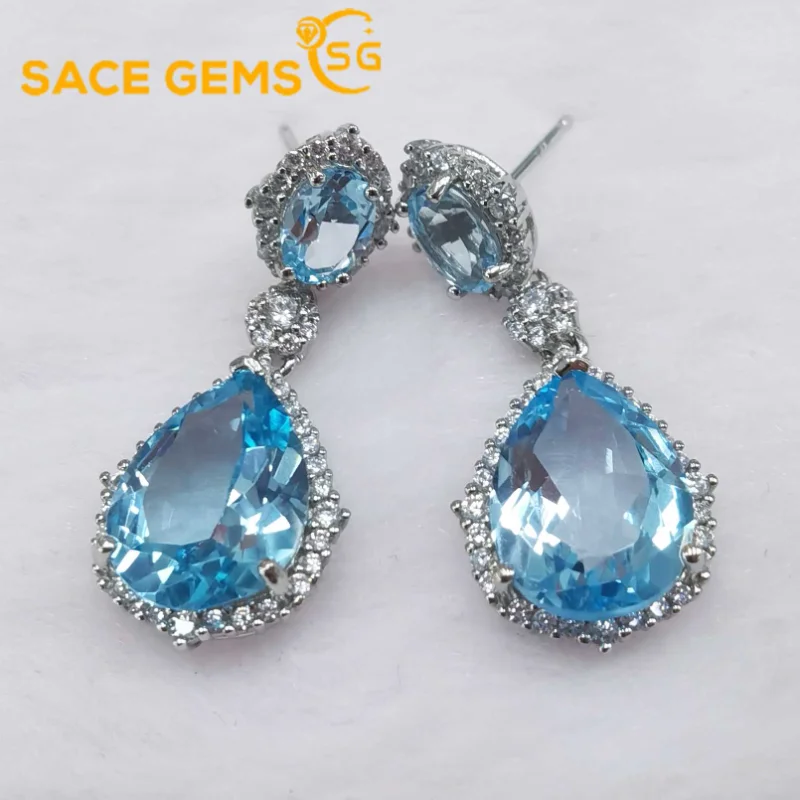 SACE GEMS Fashion Drop Earrings for Women 925 Sterling Silver Sky Blue Topaz Stud Earrings Wedding Party Fine Jewelry Gift
SACE GEMS Fashion Drop Earrings for Women 925 Sterling Silver Sky Blue Topaz Stud Earrings Wedding Party Fine Jewelry Gift