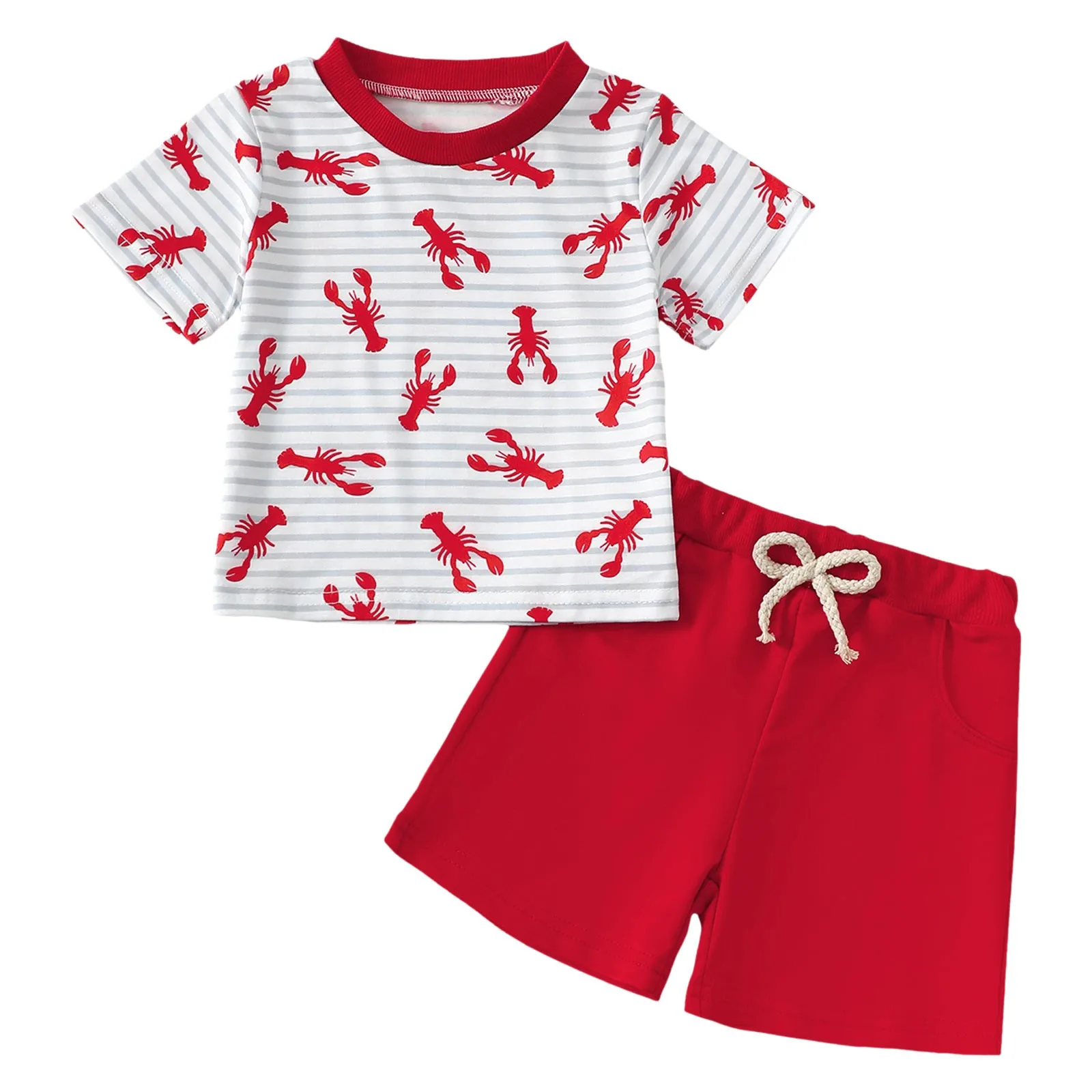 Boys Coordinating Outfits Boys And Girls Baby Crayfish Print Short Sleeved Casual Breathable Round Dress Shirt with Pants Boys
Boys Coordinating Outfits Boys And Girls Baby Crayfish Print Short Sleeved Casual Breathable Round Dress Shirt with Pants Boys
