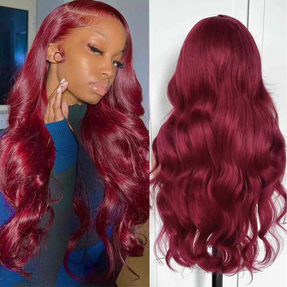 13x6 99J Burgundy Body Wave HD Lace Frontal Wig Human Hair 36 Inch Transparent Guleless Lace Human Hair Wigs for Women
13x6 99J Burgundy Body Wave HD Lace Frontal Wig Human Hair 36 Inch Transparent Guleless Lace Human Hair Wigs for Women