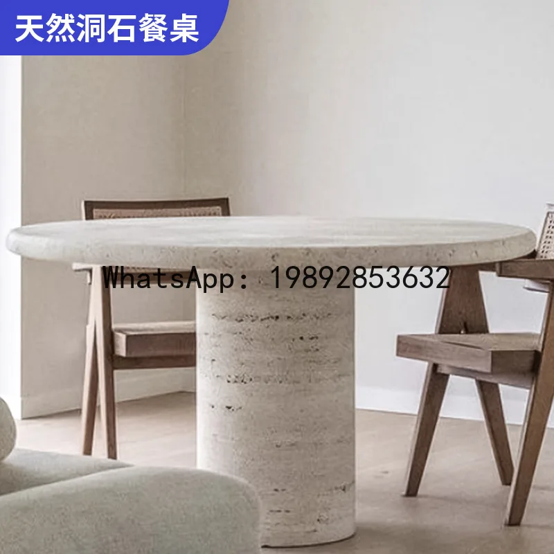 LYY natural travertine dining table model room western restaurant round modern villa dining table
LYY natural travertine dining table model room western restaurant round modern villa dining table