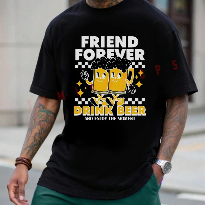 Friend Forever Slogan With Beer Mug Motorcycle T-Shirt Motorrad Fans New Fashion Summer Cotton Men Short Sleeve O-Neck Tee
Friend Forever Slogan With Beer Mug Motorcycle T-Shirt Motorrad Fans New Fashion Summer Cotton Men Short Sleeve O-Neck Tee