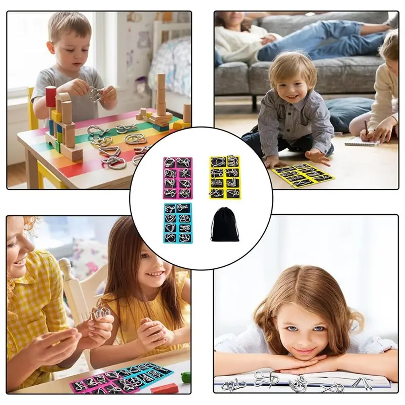BEDW-IQ Games Metal Brain Teaser Puzzles 24Pcs For Adults And Kids, Includes For Travel And Family Storage Bag
BEDW-IQ Games Metal Brain Teaser Puzzles 24Pcs For Adults And Kids, Includes For Travel And Family Storage Bag