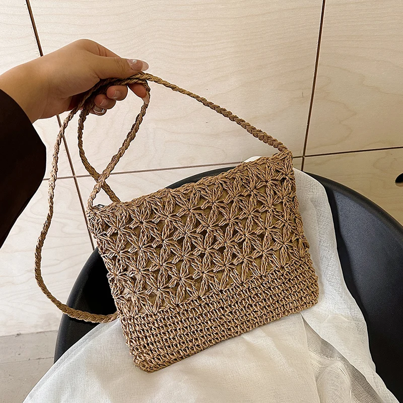Crochet Straw Crossbody Bag, Hollow Out Mini Beach Shoulder Purse
Crochet Straw Crossbody Bag, Hollow Out Mini Beach Shoulder Purse
