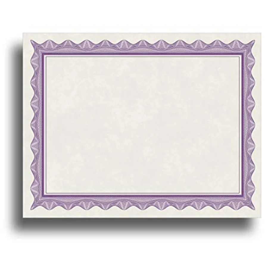 Blank Parchment Certificate Paper for Awards - Works with Inkjet/Laser Printers - Measures 8 1/2" x 11" - Border - 0 Sheet
Blank Parchment Certificate Paper for Awards - Works with Inkjet/Laser Printers - Measures 8 1/2" x 11" - Border - 0 Sheet