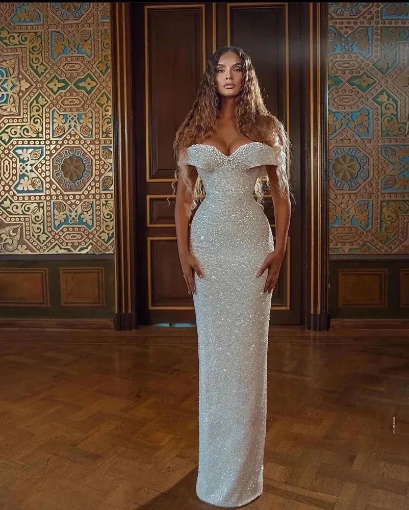 Customized Gorgeous Detachable Train Wedding Dress Sparkling Crystal Off Shoulder Mermaid Bride Dresses Vestidos De Novia 2025
Customized Gorgeous Detachable Train Wedding Dress Sparkling Crystal Off Shoulder Mermaid Bride Dresses Vestidos De Novia 2025