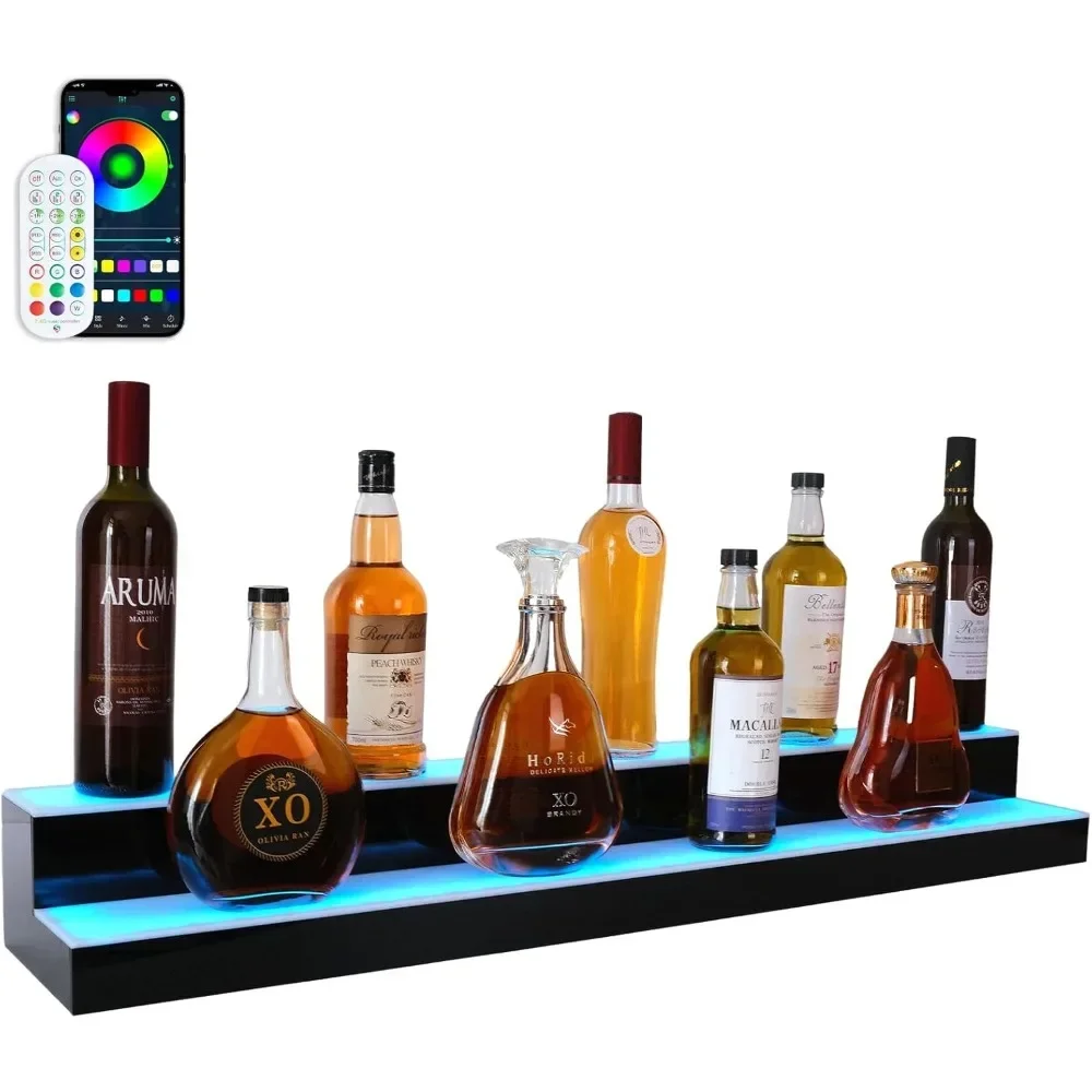 led lighted liquor bottle display shelf, 30 inch 2 tier whiskey rack, support usb, bar stand with rf remote & app control, illum
led lighted liquor bottle display shelf, 30 inch 2 tier whiskey rack, support usb, bar stand with rf remote & app control, illum