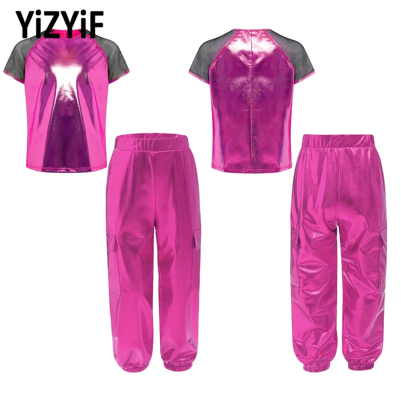 Children's Hip-Hop Jazz Dance Outfit Short Sleeves Mesh T-shirt Blouse And Pants for Kids Stage Performance Party Street Wear
Children's Hip-Hop Jazz Dance Outfit Short Sleeves Mesh T-shirt Blouse And Pants for Kids Stage Performance Party Street Wear