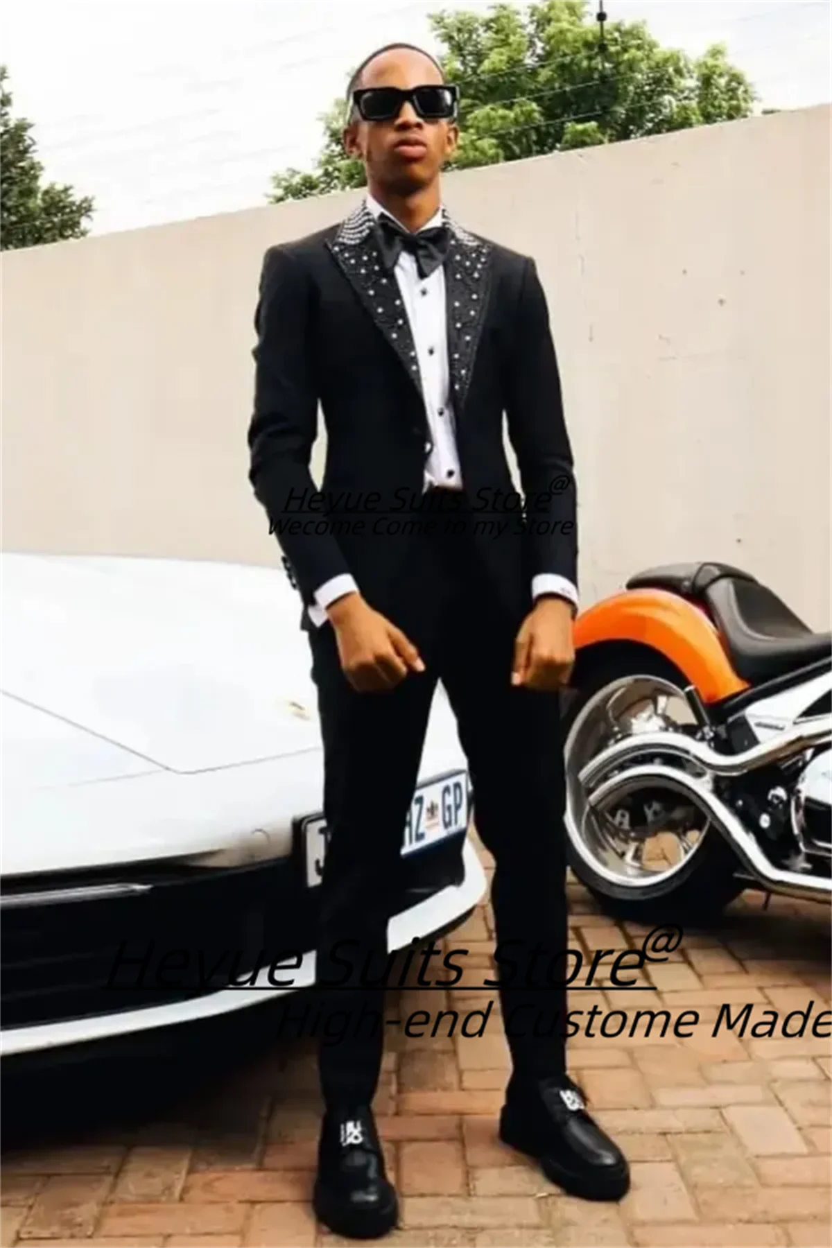 Handsome Charming Black One Button Prom Men Suits Gorgeous Beading Peaked Lapel Groom Wedding Tuxedos 2 Pieces Sets Ropa Hombre
Handsome Charming Black One Button Prom Men Suits Gorgeous Beading Peaked Lapel Groom Wedding Tuxedos 2 Pieces Sets Ropa Hombre