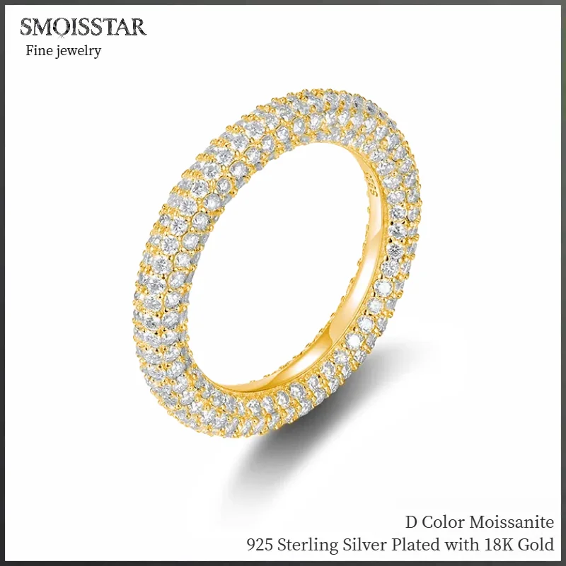 Хип-хоп кольцо 2025л  S925 3-рядное кольцо с муассанитом Eternity Обручальное кольцо из 18-каратного золота или родиевого покрытия Кольцо Eternity Band 
Хип-хоп кольцо 2025л  S925 3-рядное кольцо с муассанитом Eternity Обручальное кольцо из 18-каратного золота или родиевого покрытия Кольцо Eternity Band