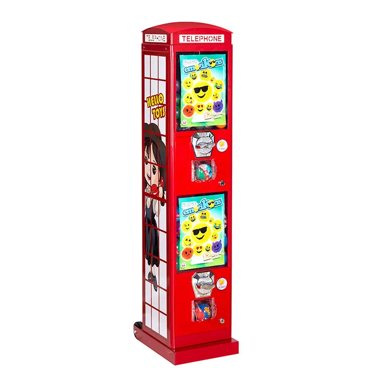 *Red Phone Booth Design Metal Acrylic Capsule Toy Vending Durable Outdoor Dispenser 200-300 Capacity for
*Red Phone Booth Design Metal Acrylic Capsule Toy Vending Durable Outdoor Dispenser 200-300 Capacity for