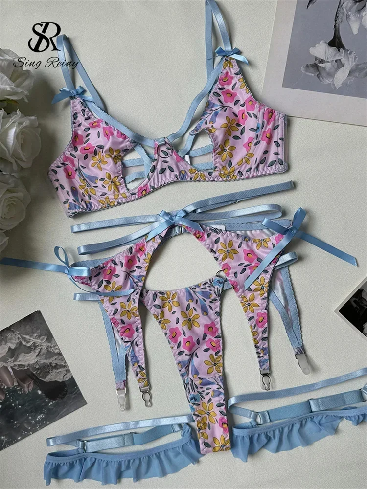 SINGREINY Erotic Lingerie Cute Print Underwear Sets Hollow Out Garter Slim Sleepwear Female Bow Erotic Party Bra&Brief Suits
SINGREINY Erotic Lingerie Cute Print Underwear Sets Hollow Out Garter Slim Sleepwear Female Bow Erotic Party Bra&Brief Suits