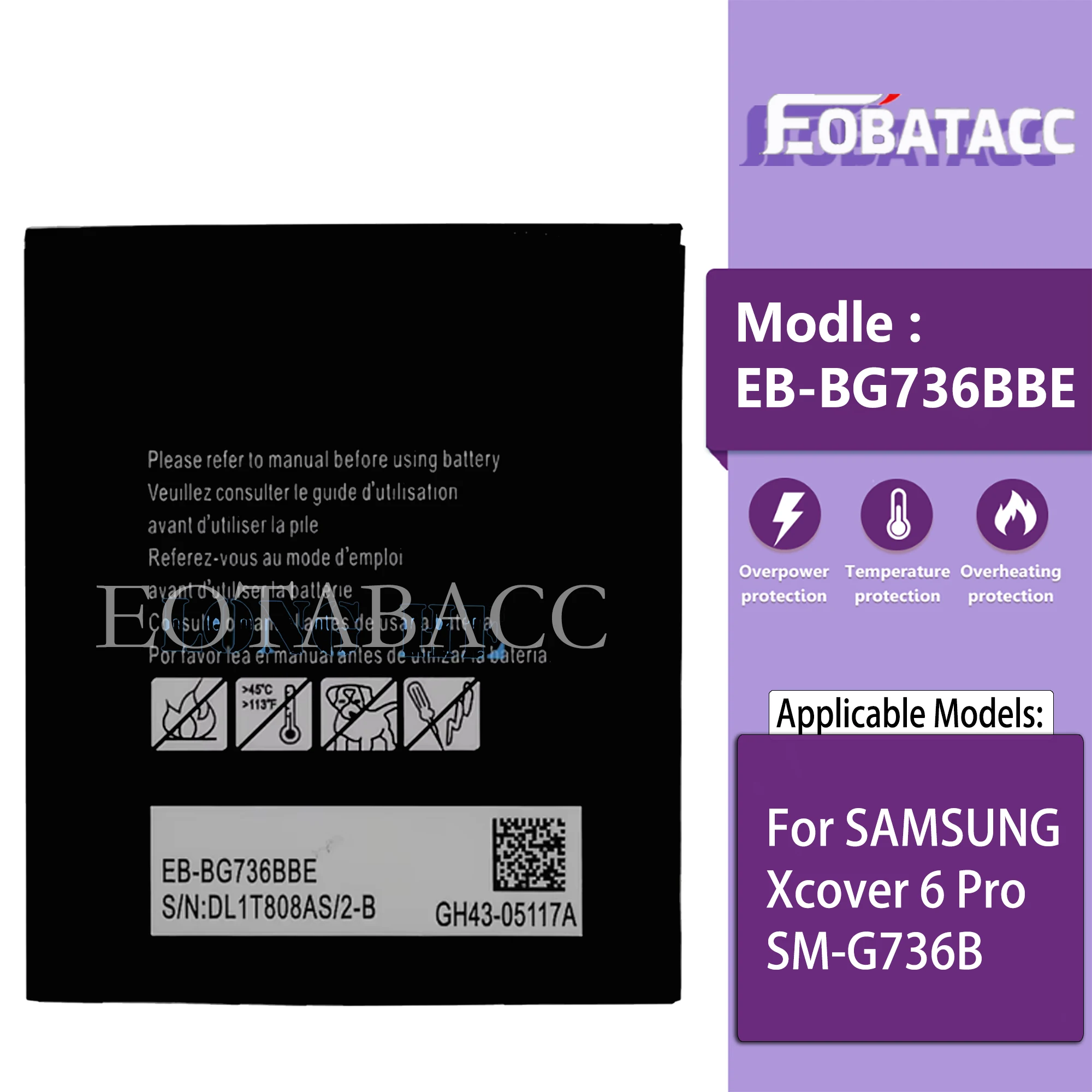 100% high capacity EB-BG736BBE 4500mAh Battery For Samsung Galaxy Xcover 6 Pro SM-G736B Phone Replacement With Tools
100% high capacity EB-BG736BBE 4500mAh Battery For Samsung Galaxy Xcover 6 Pro SM-G736B Phone Replacement With Tools
