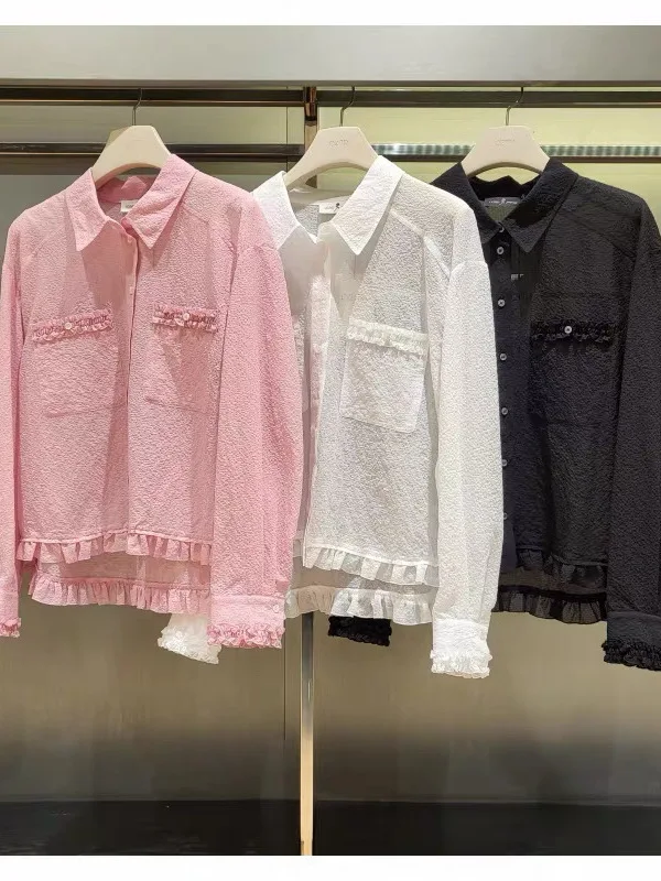 Ultra-Thin Breathable Lace Shirt Women's Summer 2026 Fashion Simple Small Square Grid Loose Fit Casual Style Long Sleeve ...
Ultra-Thin Breathable Lace Shirt Women's Summer 2026 Fashion Simple Small Square Grid Loose Fit Casual Style Long Sleeve ...