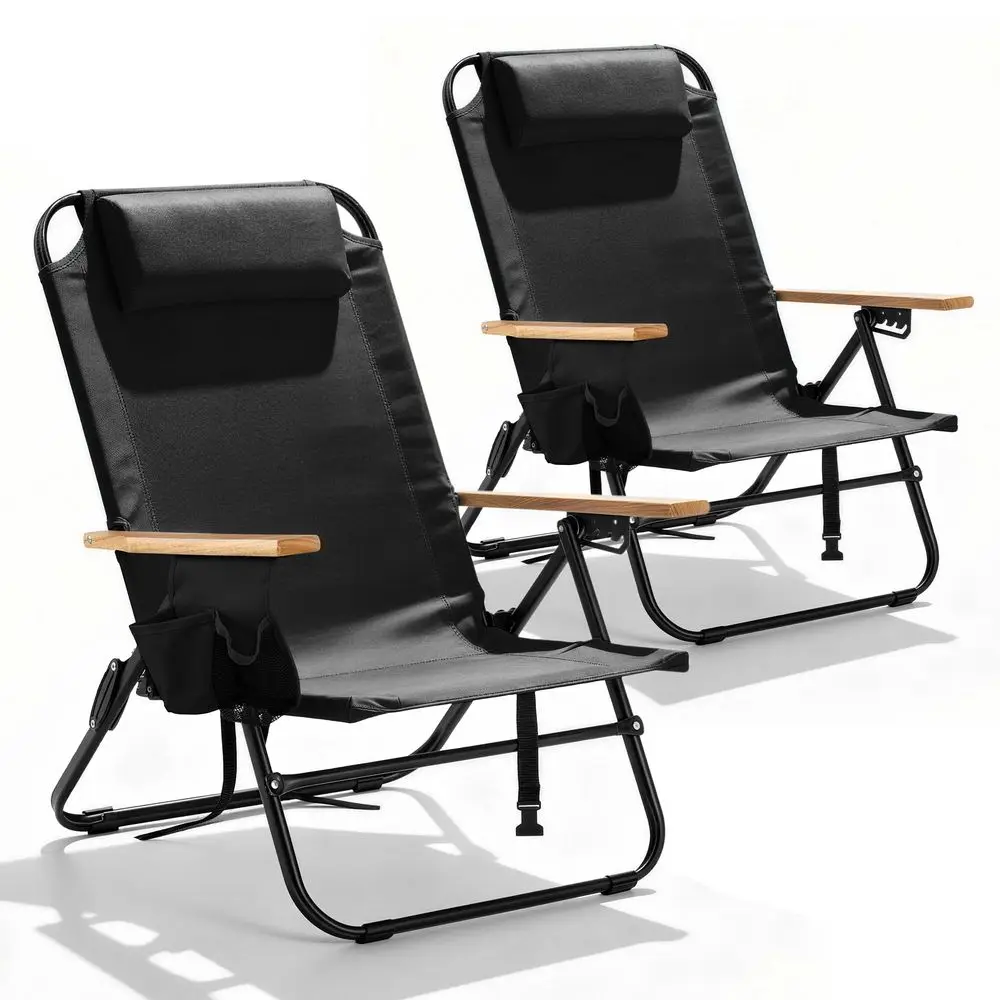 Pack Premium 5Position Reclining Camping Chair Portable Folding Lightweight Outdoor Chair with Wooden Armrests, Headrest amp Po
Pack Premium 5Position Reclining Camping Chair Portable Folding Lightweight Outdoor Chair with Wooden Armrests, Headrest amp Po