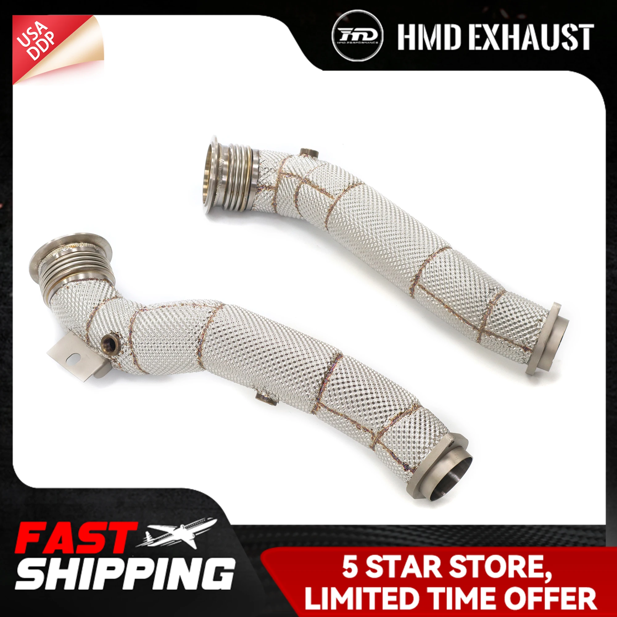 HMD for BMW 760i F02 6.0T High precision Downpipe SS304 Heat shields Exhaust system with Catalytic Converter
HMD for BMW 760i F02 6.0T High precision Downpipe SS304 Heat shields Exhaust system with Catalytic Converter