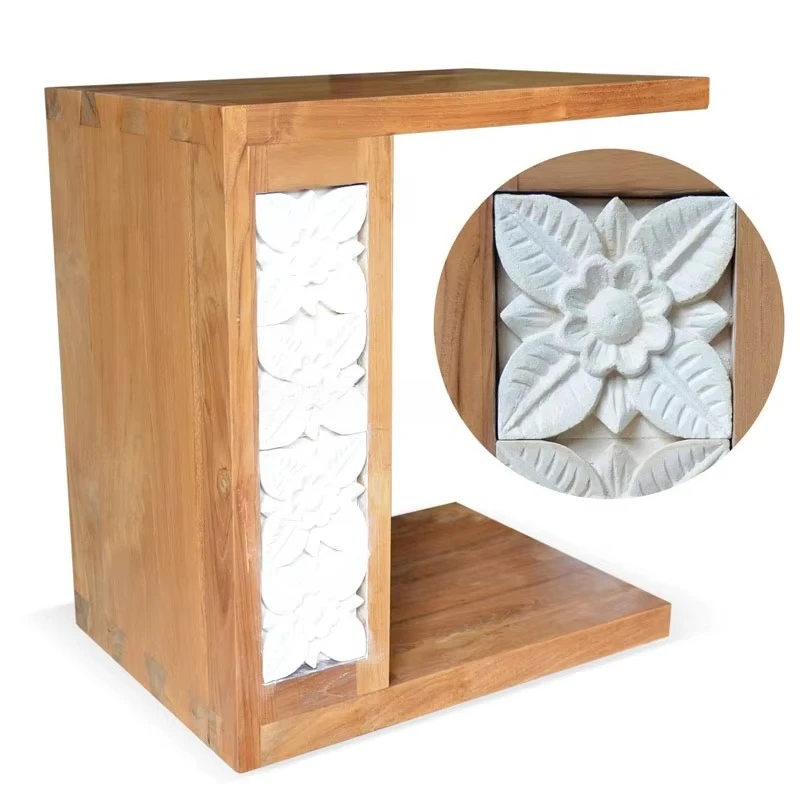 Natural solid teak carved stone coffee table, modern living room furniture
Natural solid teak carved stone coffee table, modern living room furniture