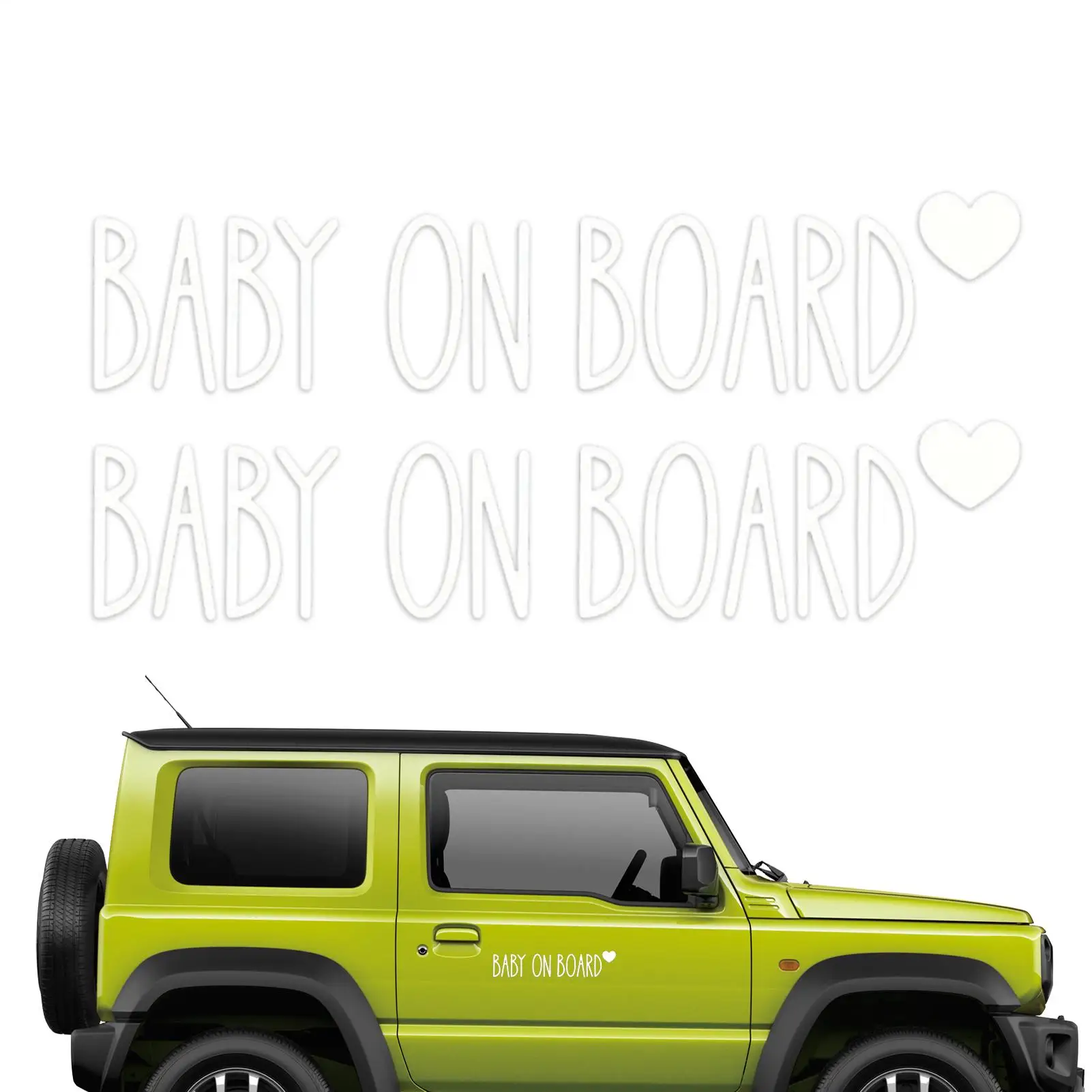 Automotive Decals Weather-Resistant Child On Board Reminder 2 Piece Vehicle Safety Decals For Bumper Rear Window Door SUV Sedan
Automotive Decals Weather-Resistant Child On Board Reminder 2 Piece Vehicle Safety Decals For Bumper Rear Window Door SUV Sedan
