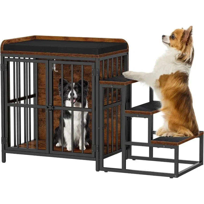Dog Crate Furniture with Stairs, 41.73‘’ Wooden Dog Kennel Indoor with Double Doors, Furniture Style Dog Crate
Dog Crate Furniture with Stairs, 41.73‘’ Wooden Dog Kennel Indoor with Double Doors, Furniture Style Dog Crate