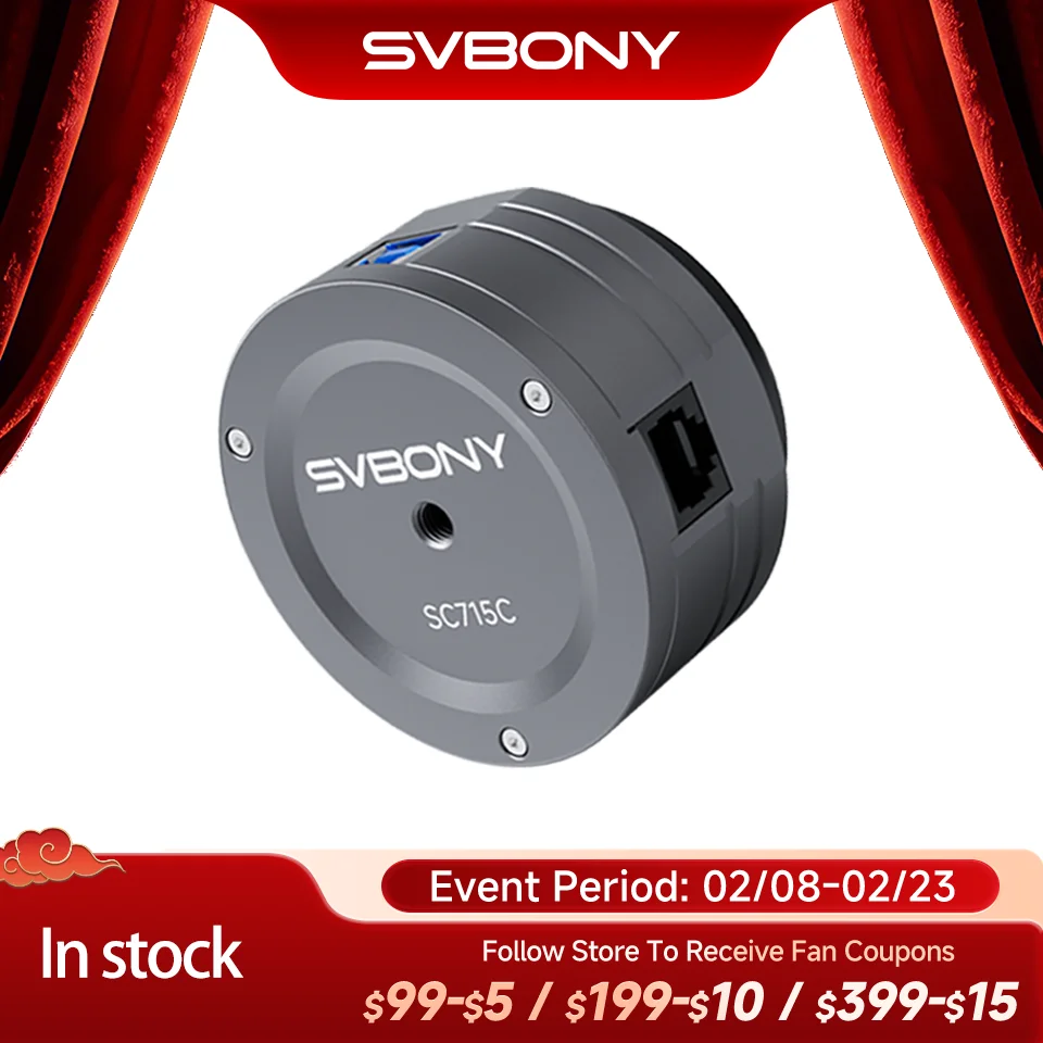 Svbony SC715C OSC Planetary Camera Color CMOS IMX715 Sensor USB 3.0 Interface for Planetary Observation and Astrophotography
Svbony SC715C OSC Planetary Camera Color CMOS IMX715 Sensor USB 3.0 Interface for Planetary Observation and Astrophotography