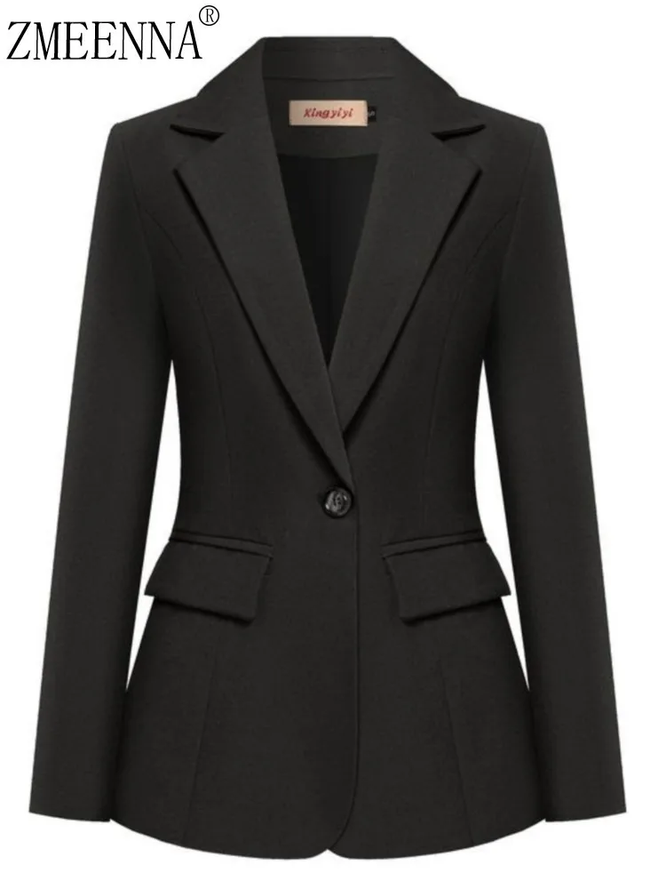 ZMEENNA New Chic Women's Black Blazer Classic Long Sleeve Jacket Single Button Design Fit Business Professional Coat ZM797
ZMEENNA New Chic Women's Black Blazer Classic Long Sleeve Jacket Single Button Design Fit Business Professional Coat ZM797