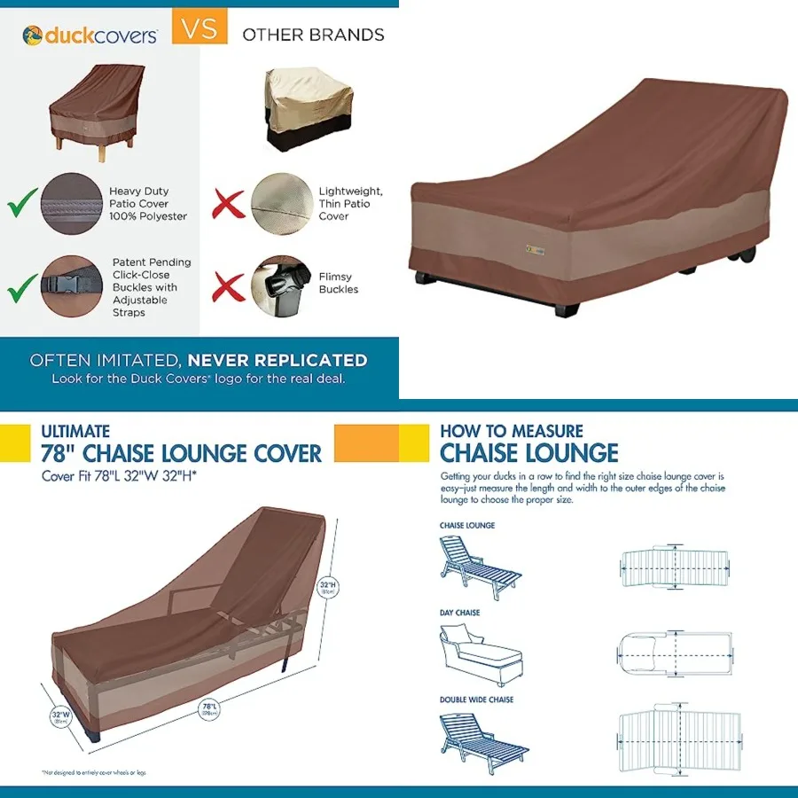 DUCKCOVERS Ultimate Waterproof 80 Inch Patio Chaise Lounge Chair Cover, Patio Furniture Covers
DUCKCOVERS Ultimate Waterproof 80 Inch Patio Chaise Lounge Chair Cover, Patio Furniture Covers