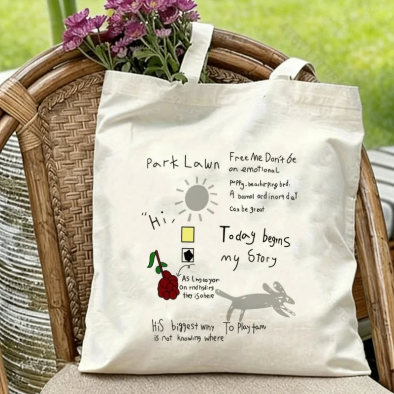 1PC “Today begins my Story” Doodle Print Lightweight Canvas Shoulder Bag for Daily Use
1PC “Today begins my Story” Doodle Print Lightweight Canvas Shoulder Bag for Daily Use